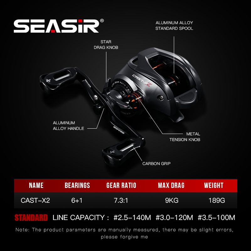 Carrete de pesca SEASIR Cast-X - Kastking Reel Zephyr reseña y precio